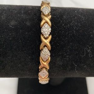 7 1/2” gold and diamond bracelet